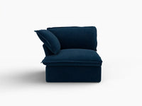 Deluxe Cloud Dark Blue 1-Seater Modular Sofa | 1-Piece, Velvet Fabric, Washable Covers