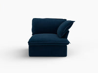Deluxe Cloud Dark Blue 1-Seater Modular Sofa | 1-Piece, Velvet Fabric, Washable Covers