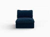 Deluxe Cloud Dark Blue 1-Seater Modular Sofa | 1-Piece, Velvet Fabric, Washable Covers