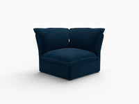 Deluxe Cloud Dark Blue 1-Seater Modular Sofa | 1-Piece, Velvet Fabric, Washable Covers
