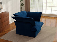 Deluxe Cloud Dark Blue 1-Seater Modular Sofa | 1-Piece, Velvet Fabric, Washable Covers
