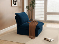 Deluxe Cloud Dark Blue 1-Seater Modular Sofa | 1-Piece, Velvet Fabric, Washable Covers