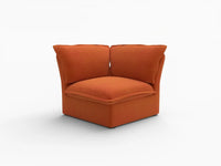 Deluxe Cloud Dark Orange 1-Seater Single Sofa | 1-Piece, Velvet Fabric, Washable Covers