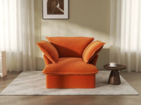Sofá de 1 plaza Deluxe Cloud naranja oscuro | 1 pieza, tela de terciopelo, fundas lavables