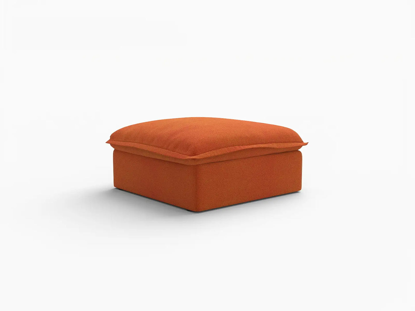 Deluxe Cloud Dark Orange 1-Seater Storage Ottoman | 1-Piece (includes 1 ottoman), Velvet Fabric, Washable Covers