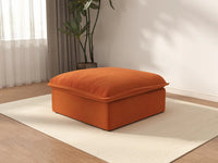 Deluxe Cloud Dark Orange 1-Seater Storage Ottoman | 1-Piece (includes 1 ottoman), Velvet Fabric, Washable Covers