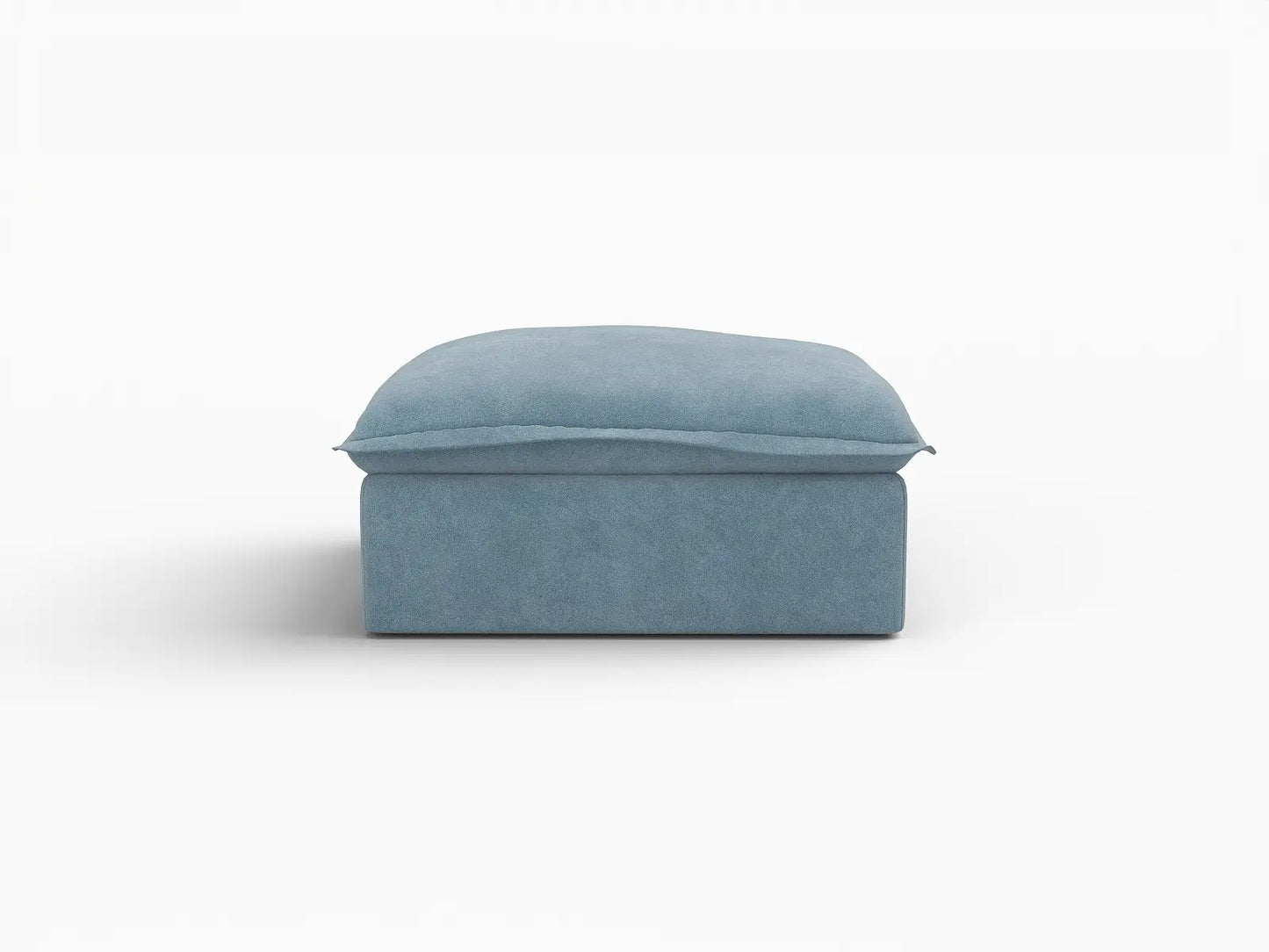 Deluxe Cloud Light Blue 1-Seater Ottoman | 1-Piece (includes 1 ottoman), Velvet Fabric, Storage Ottoman