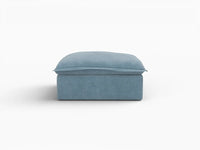 Deluxe Cloud Light Blue 1-Seater Ottoman | 1-Piece (includes 1 ottoman), Velvet Fabric, Storage Ottoman