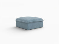 Deluxe Cloud Light Blue 1-Seater Ottoman | 1-Piece (includes 1 ottoman), Velvet Fabric, Storage Ottoman