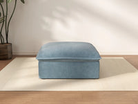 Deluxe Cloud Light Blue 1-Seater Ottoman | 1-Piece (includes 1 ottoman), Velvet Fabric, Storage Ottoman