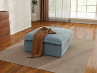 Deluxe Cloud Light Blue 1-Seater Ottoman | 1-Piece (includes 1 ottoman), Velvet Fabric, Storage Ottoman