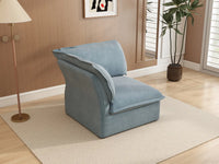 Deluxe Cloud Light Blue 1-Seater Single Sofa | 1-Piece, Velvet Fabric, Washable Covers