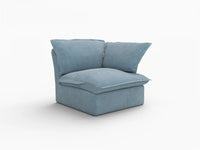 Deluxe Cloud Light Blue 1-Seater Single Sofa | 1-Piece, Velvet Fabric, Washable Covers