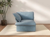 Deluxe Cloud Light Blue 1-Seater Single Sofa | 1-Piece, Velvet Fabric, Washable Covers
