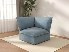 Deluxe Cloud Light Blue 1-Seater Single Sofa | 1-Piece, Velvet Fabric, Washable Covers