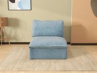 Deluxe Cloud Light Blue 1-Seater Single Sofa | 1-Piece, Velvet Fabric, Washable Covers