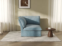 Deluxe Cloud Light Blue 1-Seater Single Sofa | 1-Piece, Velvet Fabric, Washable Covers