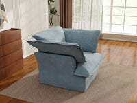 Deluxe Cloud Light Blue 1-Seater Single Sofa | 1-Piece, Velvet Fabric, Washable Covers