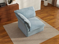 Deluxe Cloud Light Blue 1-Seater Single Sofa | 1-Piece, Velvet Fabric, Washable Covers