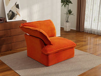 Sofá Individual de 1 Plaza Deluxe Cloud Orange | 1 Pieza, Tejido de Terciopelo, Fundas Lavables