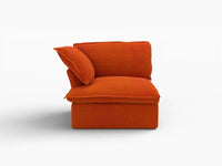 Sofá Individual de 1 Plaza Deluxe Cloud Orange | 1 Pieza, Tejido de Terciopelo, Fundas Lavables