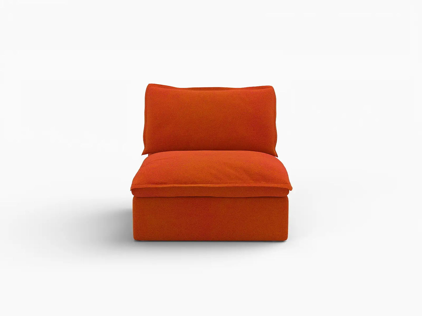 Sofá Individual Naranja Nube de Lujo de 1 Plaza | 1 Pieza, Tela de Terciopelo, Fundas Lavables