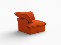 Sofá Individual de 1 Plaza Deluxe Cloud Orange | 1 Pieza, Tejido de Terciopelo, Fundas Lavables