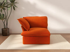 Sofá Individual de 1 Plaza Deluxe Cloud Orange | 1 Pieza, Tejido de Terciopelo, Fundas Lavables