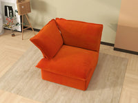 Sofá Individual de 1 Plaza Deluxe Cloud Orange | 1 Pieza, Tejido de Terciopelo, Fundas Lavables