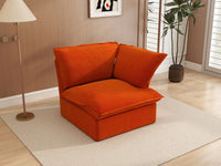 Sofá individual Deluxe Cloud Orange de 1 plaza lavable | 1 pieza, tela de terciopelo, espacio pequeño