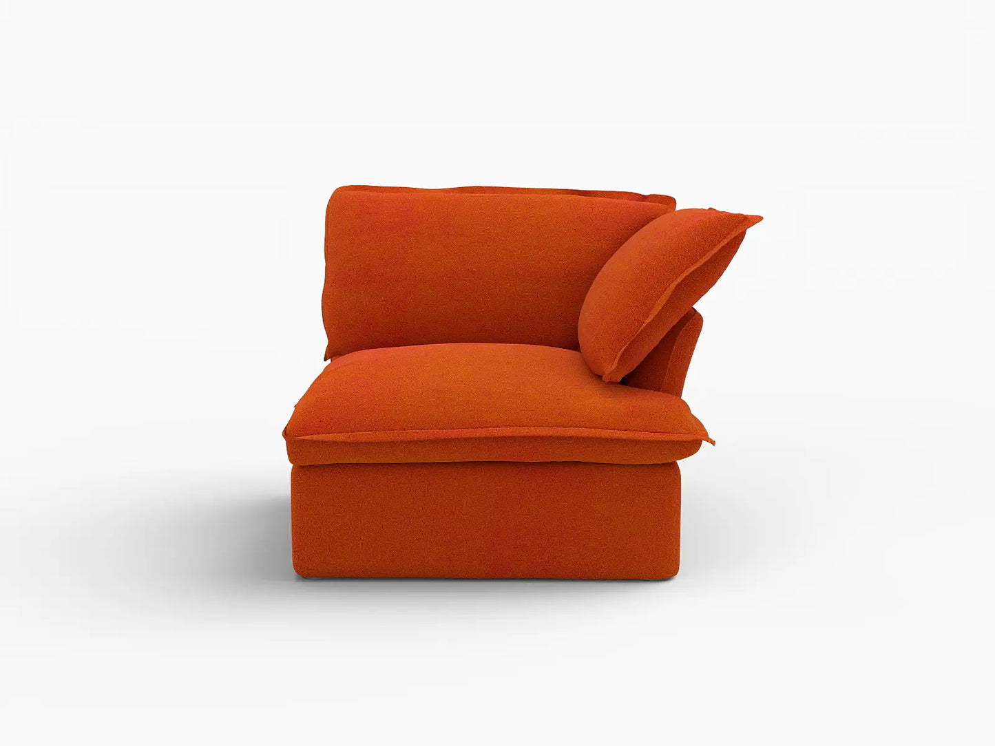 Sofá individual Deluxe Cloud Orange de 1 plaza lavable | 1 pieza, tela de terciopelo, espacio pequeño
