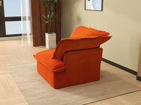 Sofá individual Deluxe Cloud Orange de 1 plaza lavable | 1 pieza, tela de terciopelo, espacio pequeño