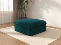 Puf individual Deluxe de terciopelo azul turquesa | 1 pieza (incluye 1 puf), tejido de terciopelo, puf con almacenaje
