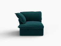 Sofá individual de lujo Cloud color turquesa de 1 plaza | 1 pieza, tela de terciopelo, fundas lavables