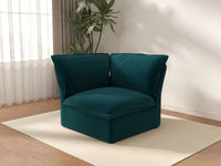 Sofá Individual Cloud Deluxe Turquesa de 1 Plaza | 1 Pieza, Tejido de Terciopelo, Fundas Lavables
