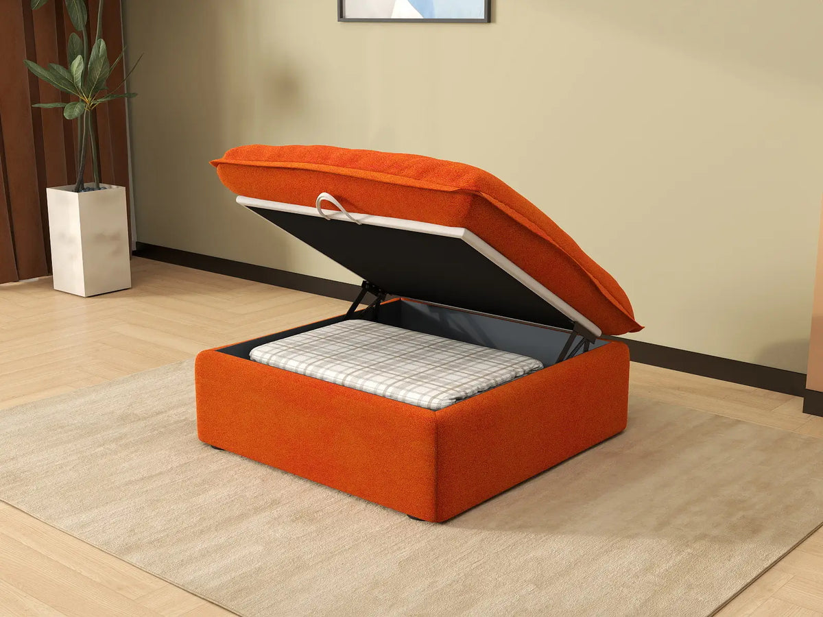 Puf de Almacenamiento Individual Deluxe Cloud Velvet | 1 Pieza (incluye 1 puf), Fundas Lavables