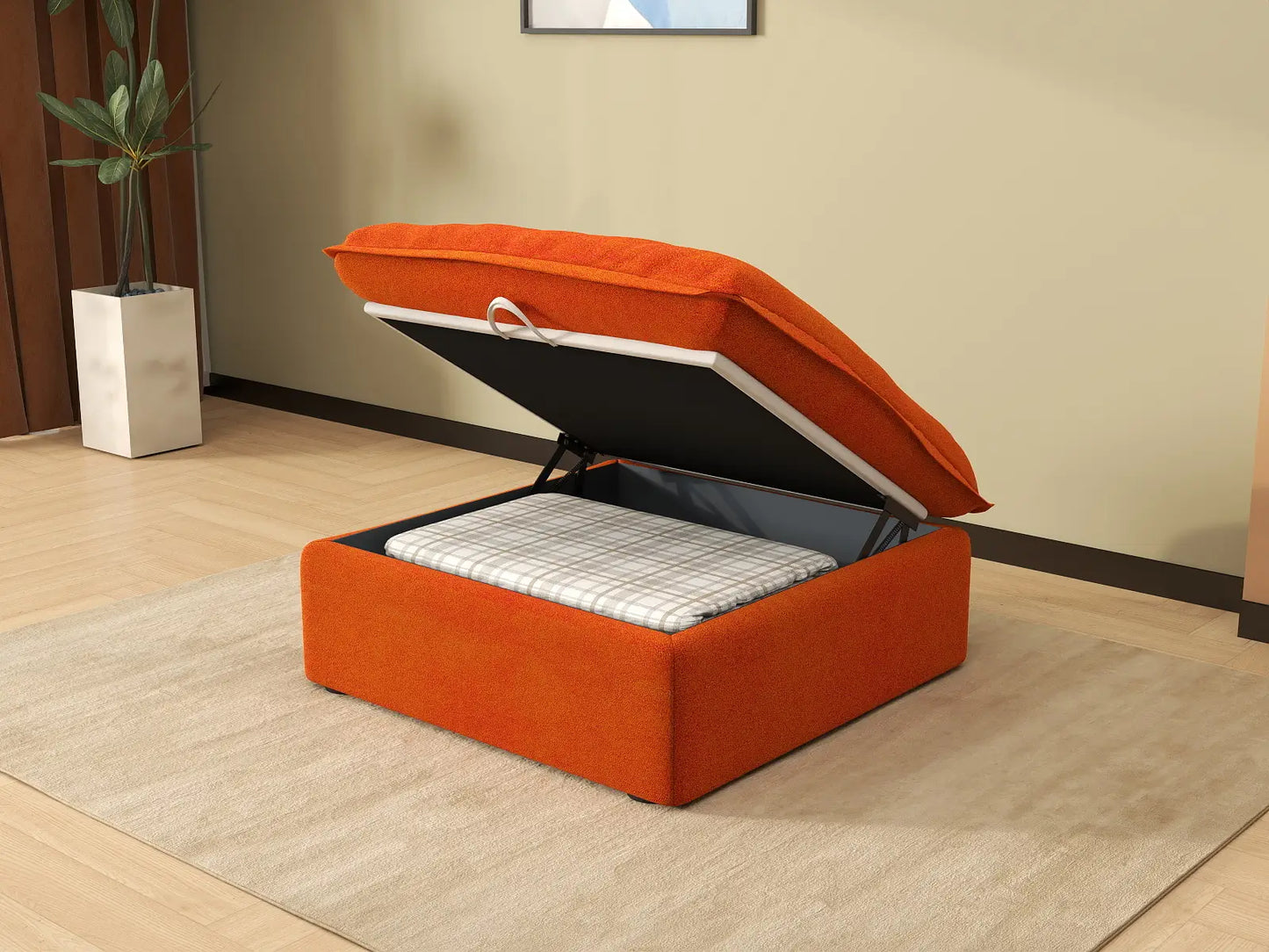 Puf de Almacenamiento Individual Deluxe Cloud Velvet | 1 Pieza (incluye 1 puf), Fundas Lavables