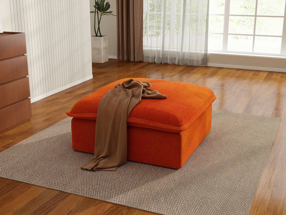 Puf de Almacenamiento Individual Deluxe Cloud Velvet | 1 Pieza (incluye 1 puf), Fundas Lavables