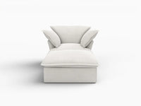 Sofá de lujo Cloud White de 1 plaza con doble reposabrazos | 2 piezas (incluye 1 otomana), tela de lino y algodón, otomana con almacenamiento