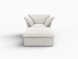 Deluxe Linen Cloud Sectional Sofas Covers | White Linen and Cotton Sofa Cover for 1-Seater with 1-Ottoman