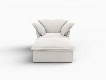 Deluxe Linen Cloud Sectional Sofas Covers | White Linen and Cotton Sofa Cover for 1-Seater with 1-Ottoman