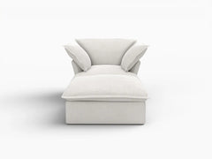 Deluxe Linen Cloud Sectional Sofas Covers | White Linen and Cotton Sofa Cover for 1-Seater with 1-Ottoman