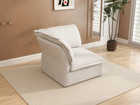Deluxe Cloud White 1-Seater Single Sofa | 1-Piece, Linen and Cotton Fabric, Washable Covers
