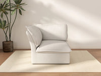 Deluxe Cloud White 1-Seater Single Sofa | 1-Piece, Linen and Cotton Fabric, Washable Covers