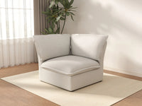 Deluxe Cloud White 1-Seater Single Sofa | 1-Piece, Linen and Cotton Fabric, Washable Covers
