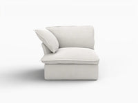 Deluxe Cloud White 1-Seater Single Sofa | 1-Piece, Linen and Cotton Fabric, Washable Covers