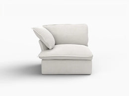 Deluxe Linen Cloud Sectional Sofas Covers | White Sofa Covers for Right Armrest Seat