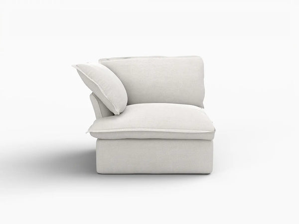 Deluxe Linen Cloud Sectional Sofas Covers | White Sofa Covers for Right Armrest Seat