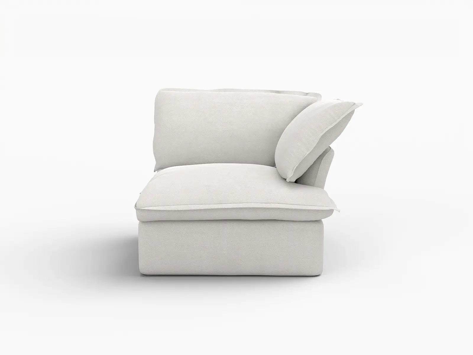 Fundas de lino de lujo para sofás seccionales Cloud | Funda de sofá Cloud de algodón y lino, color blanco, asiento izquierdo