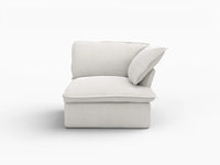 Deluxe Cloud White 1-Seater Single Sofa | 1-Piece, Linen and Cotton Fabric, Washable Covers
